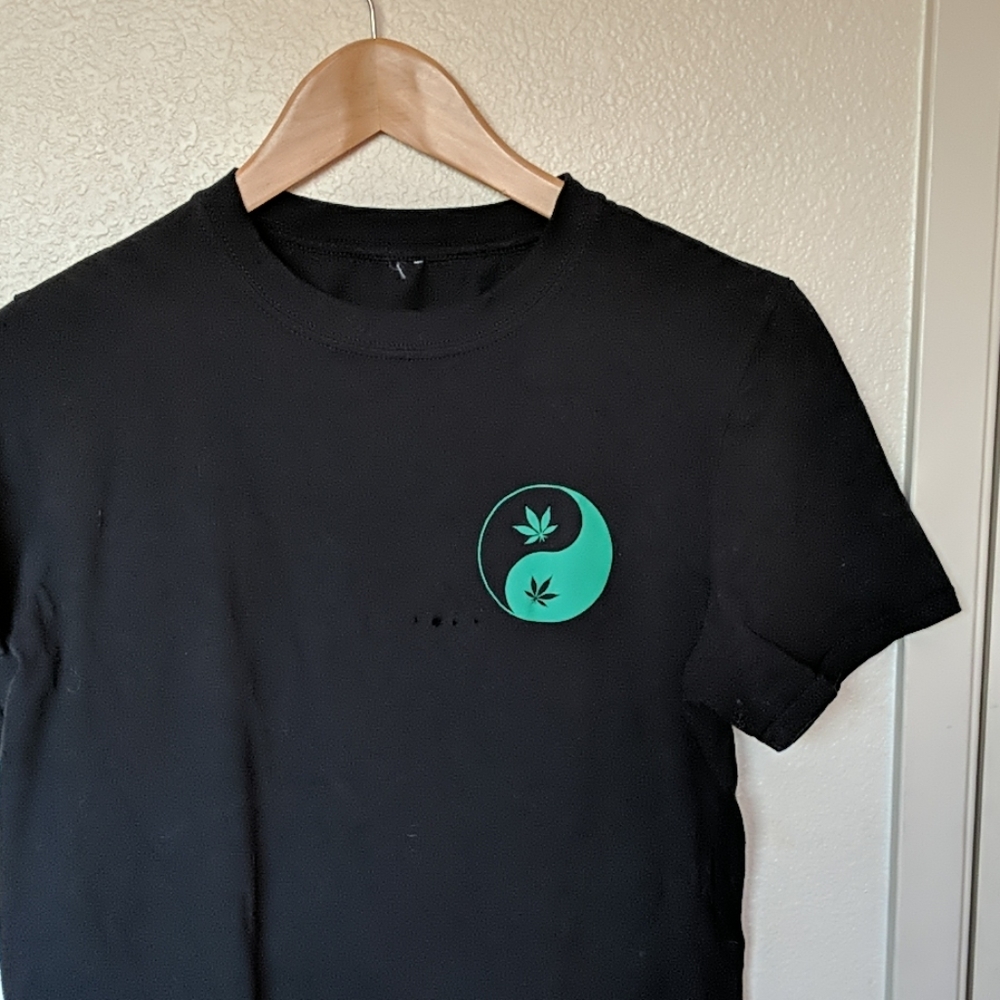 Black weed yin yang shirt